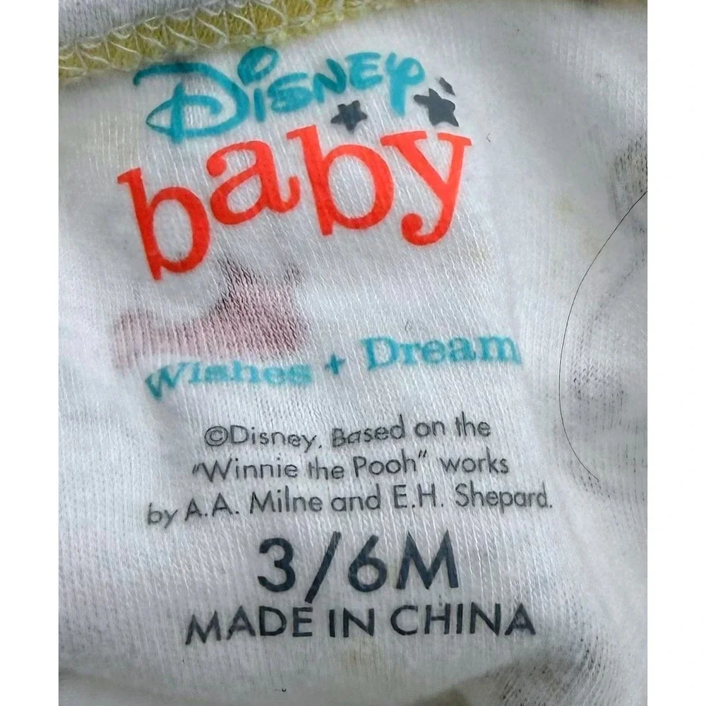 Disney Baby Winnie‎ the Pooh Footed Snap Sleeper Pajamas 3/6M
